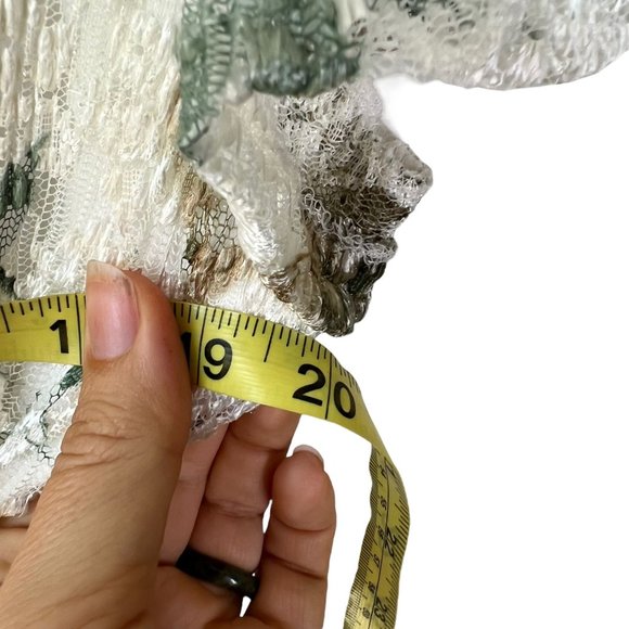 Vintage 90s White Floral Floral Print Short Sleeve Full Length Dress 14 - Picture 6 of 8